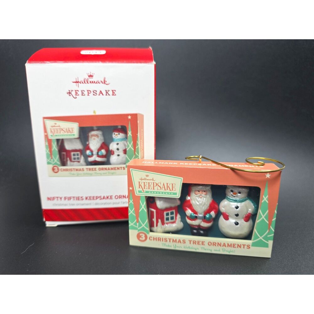 Hallmark Nifty Fifties Ornament 2014 Retro 3 Christmas Tree Ornaments NOS in Box